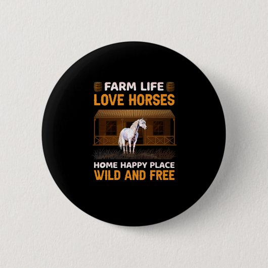 Equestrian Gift | Boerderij-liefdespaarden Ronde Button 5,7 Cm (Voorkant)