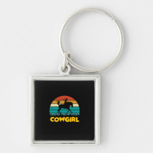 Equestrian Gift Cowgirl Sleutelhanger