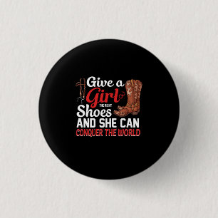 Equestrian Gift Een meisjesschoen geven Ronde Button 3,2 Cm
