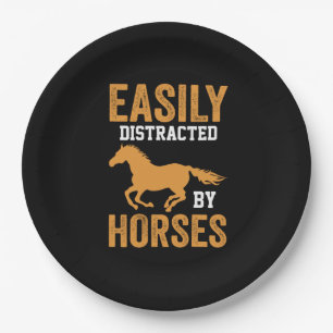 Equestrian Gift Eenvoudig verstoord door Paarden Papieren Bordje