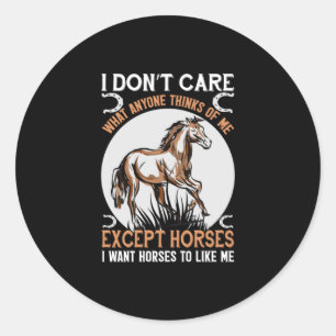 Equestrian Gift Het kan me alleen schelen bij pa Ronde Sticker