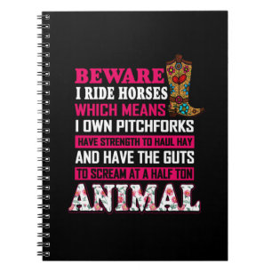 Equestrian Gift Pas op voor rijpaarden Notitieboek