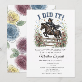 Equestrian Graduation Party Invitation Kaart