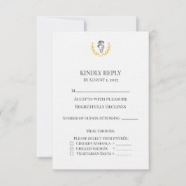Equestrian Horse Crest Wedding RSVP Card Kaartje