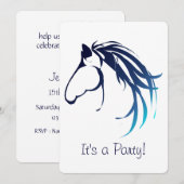 Equestrian Horse Verjaardag Party Custom Uitnodige Kaart (Voorkant / Achterkant)