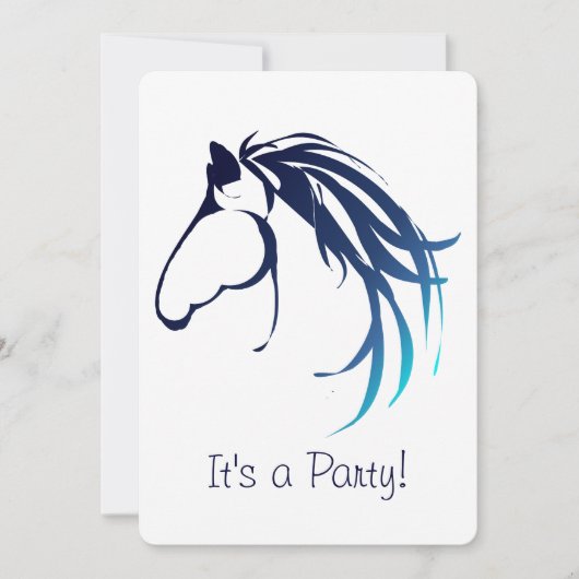 Equestrian Horse Verjaardag Party Custom Uitnodige Kaart (Voorkant)