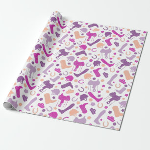 Equestrian Horseback Riding ThMED Patterned Cadeaupapier