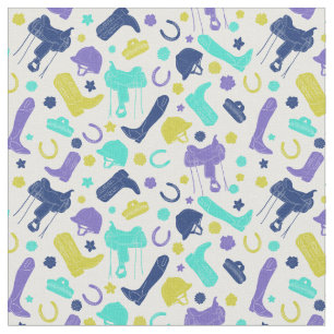 Equestrian Horseback Riding ThUnited Patterned Fab Stof