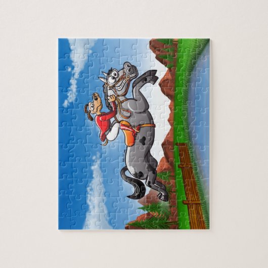 Equestrian Jumping Dog Legpuzzel (Verticaal)