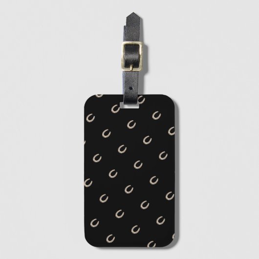Equestrian Lucky Hoefijzer Pattern Bagagelabel (Voorkant (verticaal))