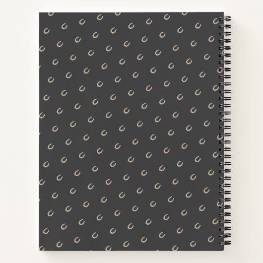 Equestrian Monogram Lucky Hoefijzer Pattern Notitieboek (Achterkant)