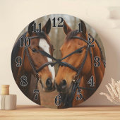 Equestrian pair of horses rustic countryside style grote klok