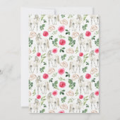 Equestrian Pink Floral Rustic Wedding Kaart (Achterkant)