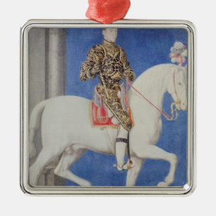 Equestrian Portrait Dauphin Henri II Metalen Ornament