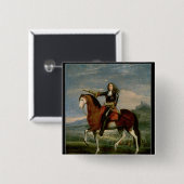 Equestrian Portrait Vierkante Button 5,1 Cm (Voorkant /achterkant)