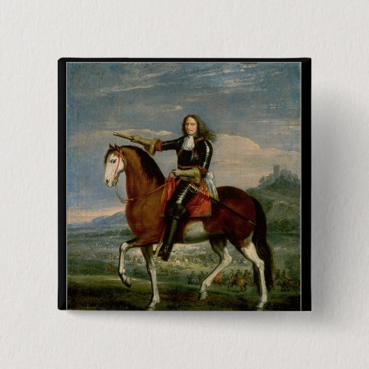 Equestrian Portrait Vierkante Button 5,1 Cm (Voorkant)