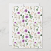 Equestrian Purple Floral Wedding Invitation (Dos)