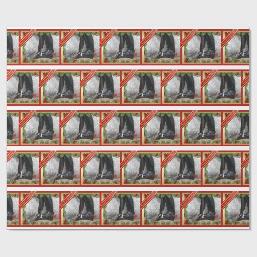 Equestrian Riding Boots Gray Horse Cadeaupapier (Vlak)