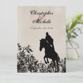 Equestrian Style Horse Wedding Invitation Kaart (Staand voorkant)