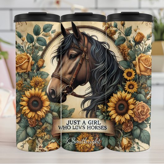 Equestrian Sunflower Rustic Floral Beauty Thermosbeker