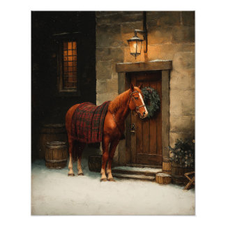 Equestrian Tartan Christmas Poster