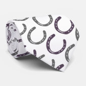 Equestrian Th-Hoefijzers Pattern Stropdas (Opgerold)