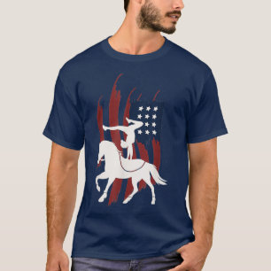 Equestrian Vaulating US Flag Horses I Vault T-shirt