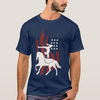 Equestrian Vaulating US Flag Horses I Vault T-shirt