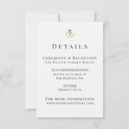 Equestrian Wedding Details Card with Horse Crest RSVP Kaartje