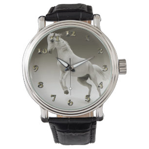 Equestrian White Mare Horse Horloge