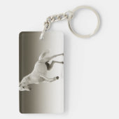 Equestrian White Mare Horse Sleutelhanger (achterkant)