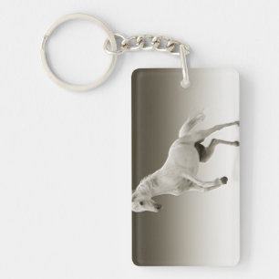 Equestrian White Mare Horse Sleutelhanger