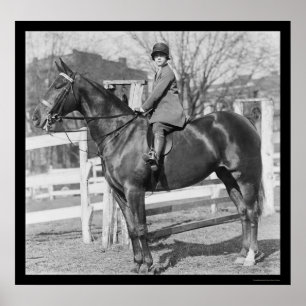 Equestrienne Girl op haar paard 1926 Poster