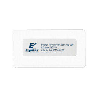 Equifax Consumer mailing label (persoonlijke aange