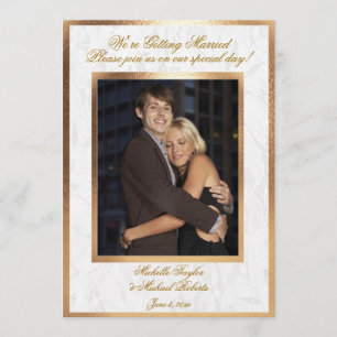 Équilibre personnalisable d'or de faire-part de