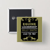 Equine Leadership Training Vierkante Button 5,1 Cm (Voorkant /achterkant)
