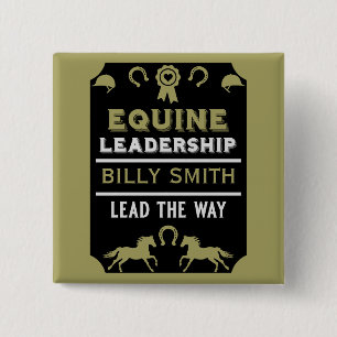 Equine Leadership Training Vierkante Button 5,1 Cm