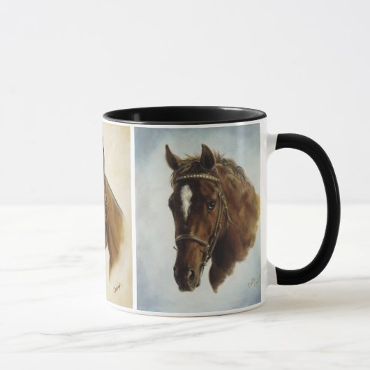 Equine Trio-Mok in het zwart Mok (Rechts)