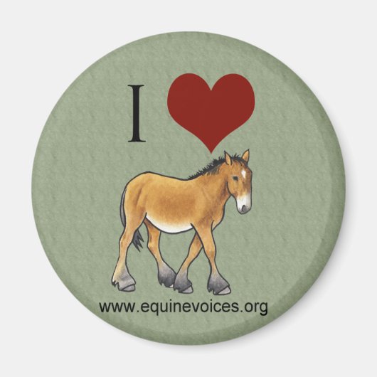 Equine Voices I Love Gulliver Green Magnet (Devant)