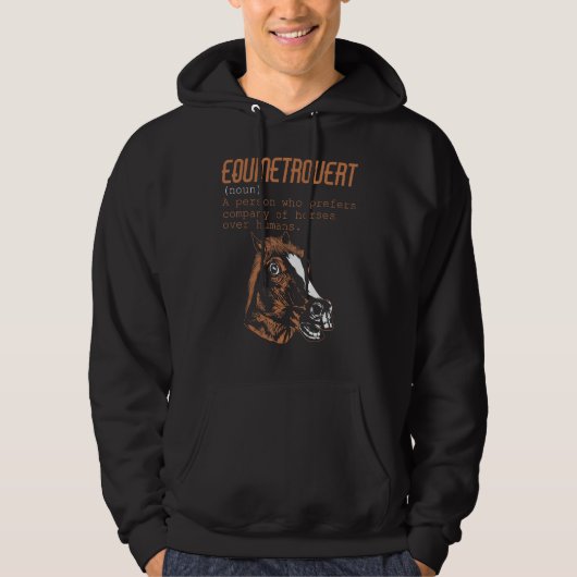 Equinetrovert Definition Equestrian Horse 2 Hoodie (Voorkant)