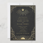 Equinox Art Deco Celestial Wedding Invitation (Devant)