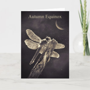 Equinox Autumn Mabon met Dragonfly Kaart