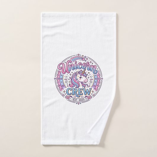 Équipage de licorne impression ludique à la demand (Serviette à main)