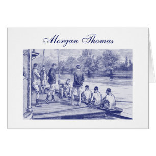 Équipage de rameurs vintage au quai