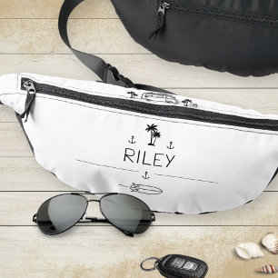 Équipage de surfeur en van vintage noir et blanc M