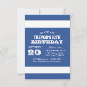 Équipe Bleue et Blanche Invitation Anniversaire (Devant)