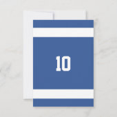 Équipe Bleue et Blanche Invitation Anniversaire (Dos)