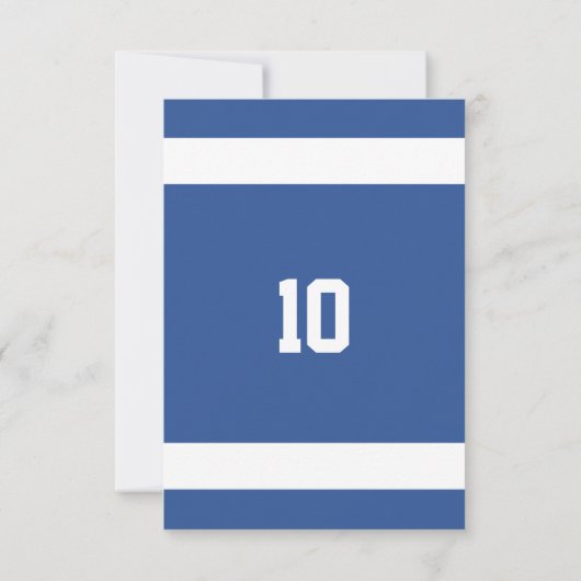 Équipe Bleue et Blanche Invitation Anniversaire (Dos)