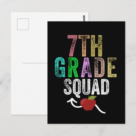 Équipe de 7e classe Carte postale (Devant / Derrière)