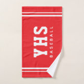 Équipe de Baseball avec Initiales Personnalisées d (Serviette à main)
